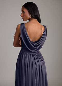 Azazie Novi Bridesmaid Dresses Stormy A-Line with Pockets Stretch Satin Dress image4