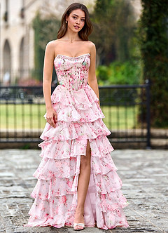 Papapym Rosa Ballkleid mit Blumenmuster image3