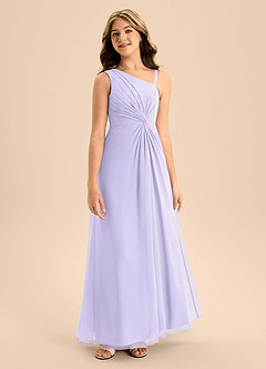 Azazie Brooke Junior Lilac A-Line Side Slit Chiffon Dress image5