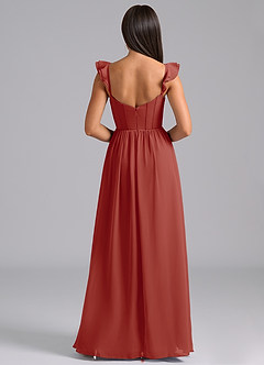 Azazie Denisse Bridesmaid Dresses Terracotta A-Line Ruched Chiffon Dress image2