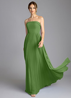 Azazie Mariana Bridesmaid Dresses Basil A-Line Strapless Chiffon Dress image3