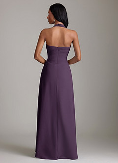 Azazie Clarisa Bridesmaid Dresses Plum A-Line Pleated Chiffon Dress image2