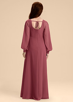 Azazie Bondi Junior Abito A-Line in Chiffon Blusa Merlot image2