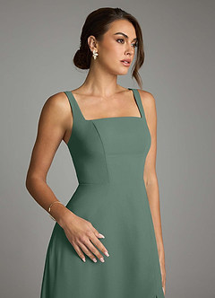 Azazie Debra Bridesmaid Dresses Sea Moss A-Line with Pockets Chiffon Convertible Dress image3