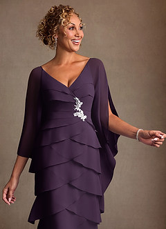 Azazie Arabinda 신부의 어머니 드레스 쉬스 셔링 쉬폰 플로어 길이 드레스 image5