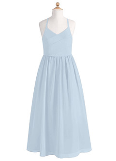 Azazie Cora A-Line Pleated Chiffon Floor-Length Junior Bridesmaid Dress image6