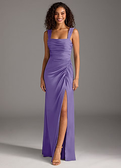 Azazie Jesaphine Bridesmaid Dresses Tahiti Sheath Bow Stretch Satin Dress image1