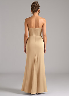 Azazie Debby Bridesmaid Dresses Champagne Mermaid Strapless Stretch Satin Convertible Dress image7
