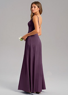 Azazie Talina Bridesmaid Dresses Plum A-Line Stretch Satin Dress image6