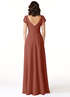 Azazie Omari Bridesmaid Dresses Auburn A-Line Chiffon Dress image2