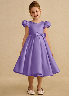 Azazie Pearl Robe Demoiselle D'honneur Fillette Robe Princesse en Mat Satiné Plissée Tahiti image5
