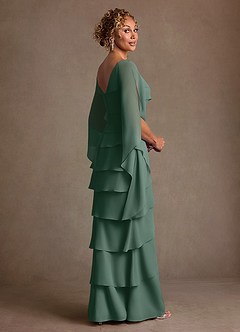 Azazie Arabinda Brudens mor kjoler Skede Ruchede Chiffon Gulv-længde Kjole image2