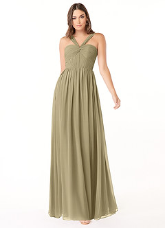 Azazie Dionne Final Sale Grape A-Line Corset Chiffon Dress image1