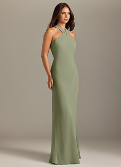 Azazie Doretta Bridesmaid Dresses Pistachio Mermaid Pleated Chiffon Dress image3