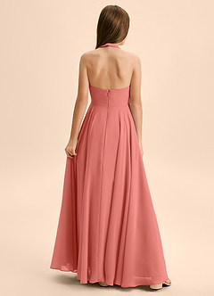 Azazie Kady Junior Salmon Pink A-Line Sweetheart Neckline Chiffon Dress image2