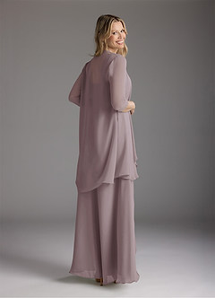 Azazie Weisz Abiti per la Madre della Sposa Abito A-Line in Chiffon Plissettato con Scollo Quadrato Dusk image2