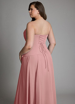 Azazie Gabriela Bridesmaid Dresses Dusty Rose A-Line Corset Chiffon Dress image25