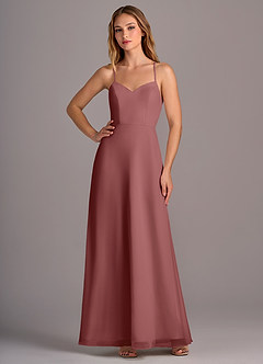 Azazie Mei Vestidos de damas de honor Vestido de Amatista de Gasa de Corte en A image3