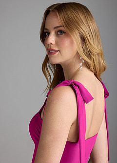 Azazie Lizet Bridesmaid Dresses Fuchsia A-Line Sweetheart Neckline Chiffon Dress image6