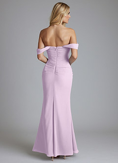 Azazie Luiza Brudtärnklänningar Klä av Sjöjungfru i Chiffong Av axeln Frostad Lila image7