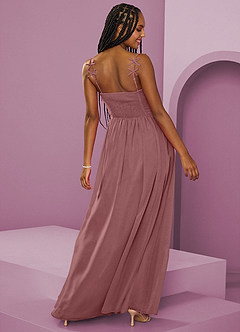 Barbie ♥ Azazie Bridesmaid Dresses Desert Rose A-Line Pleated Chiffon Dress image2