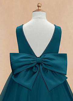 Azazie Sarina Final Sale Black A-Line Bow Tulle Dress image9