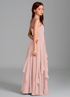 Azazie Karan Junior Vestido de Rosa Empolvado de Gasa de Corte en A image6