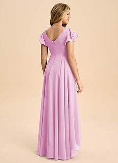 Azazie Caria Junior Robe Trapèze en Mousseline de soie Plissée Rose Bonbon image2