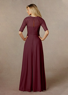 Azazie Raelyn Mère de la mariée Robes Robe Trapèze en Maille Dentelle Cabernet image7