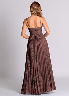 Azazie Mariana Bridesmaid Dresses Espresso A-Line Strapless Floral Burnout Convertible Dress image8