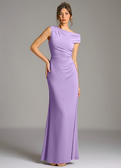 Azazie Nazanin Bridesmaid Dresses Lilac Mermaid Off the Shoulder Premium Stretch Jersey Dress image5