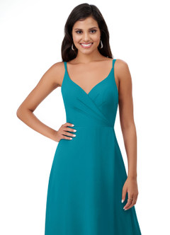 Azazie Lennon Bridesmaid Dresses Jade A-Line Lace Chiffon Dress image6