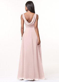 Azazie Karina Brautjungfernkleider A-Linie Plissee Chiffon Kleid Zartrosa image2