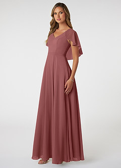 Azazie Jamie Bridesmaid Dresses Amethyst A-Line Chiffon Dress image3