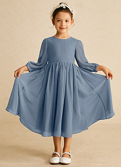 Azazie Lolo Final Sale Twilight A-Line with Sleeves Chiffon Dress image3