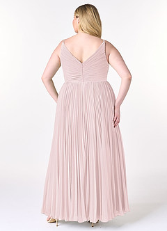 Azazie Raychelle Bridesmaid Dresses Blushing Pink A-Line V-Neck Chiffon Dress image8