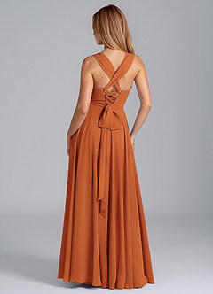 Azazie Darana Bridesmaid Dresses Cinnamon A-Line Corset Chiffon Dress image9