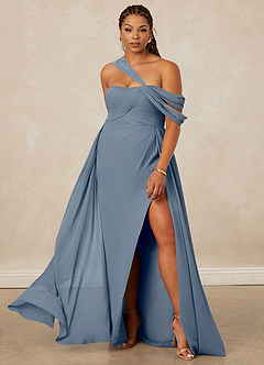 Christian Siriano Bridal for Azazie 1014 Bridesmaid Dresses Twilight A-Line Off the Shoulder Chiffon Dress image9