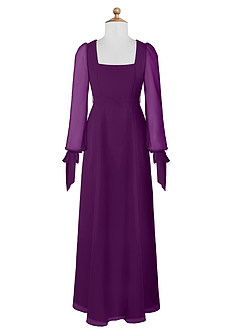 Azazie Leonia Junior A-Linie mit Taschen Chiffon Kleid Traube image7