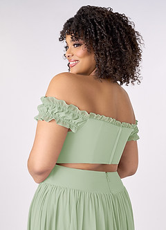 Barbie ♥ Azazie Bridesmaid Dresses Dropped Waist Cutout Chiffon A-line Dress image12