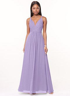 Azazie Maren Bridesmaid Dresses Lilac A-Line Pleated Chiffon Dress image1