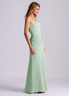 Azazie Debby Bridesmaid Dresses Agave Mermaid Strapless Chiffon Dress image5