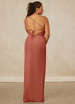 Christian Siriano Bridal for Azazie 1003 Bridesmaid Dresses Clay Sheath One Shoulder Chiffon Dress image15