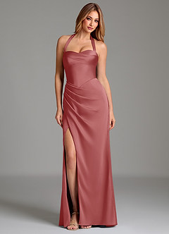 Azazie Serenity At-home Try On Dresses Dusty Sage Mermaid Sweetheart Neckline Stretch Satin Dress image3