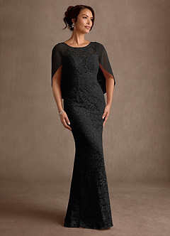 Azazie Karyn Mother of the Bride Dresses Black Mermaid Lace Dress image1