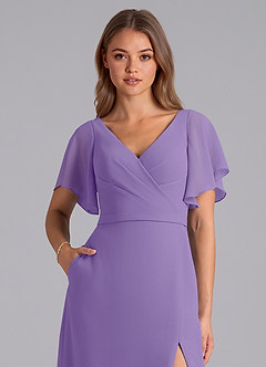 Azazie Ambrosia Bridesmaid Dresses Tahiti A-Line Pleated Chiffon Dress image2