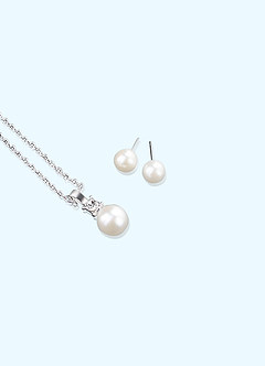 front Elegant Pearl Drop Jewelry Set