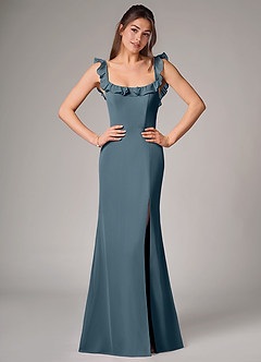 Azazie Callie Bridesmaid Dresses Twilight Mermaid Side Slit Chiffon Convertible Dress image1