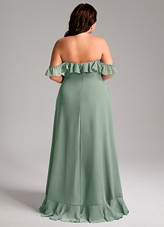 Azazie Lyra Bridesmaid Dresses Silver Sage A-Line Chiffon Convertible Dress image12