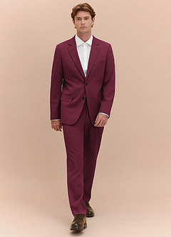 James Burgundy Structured Stretch Suit